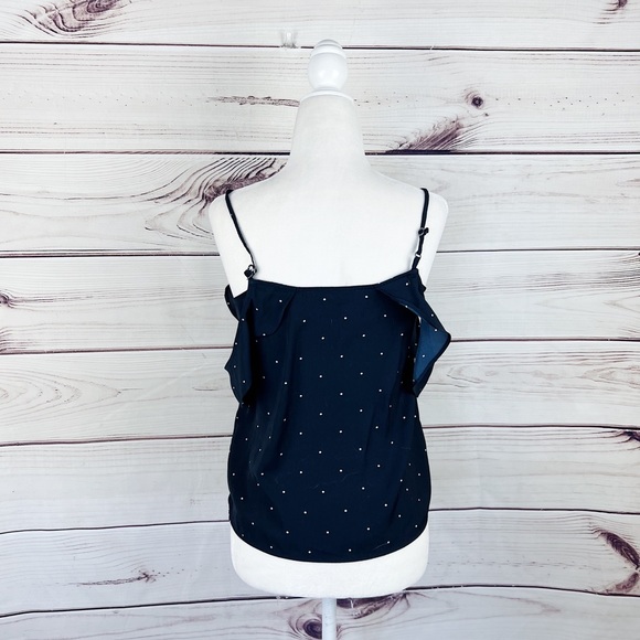 Abercrombie Navy Polka Dot Flutter Sleeve blouse Sz XS - Picture 3 of 6
